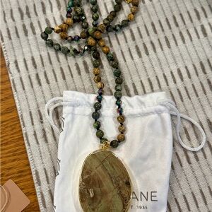 Green Stone Pendant Necklace